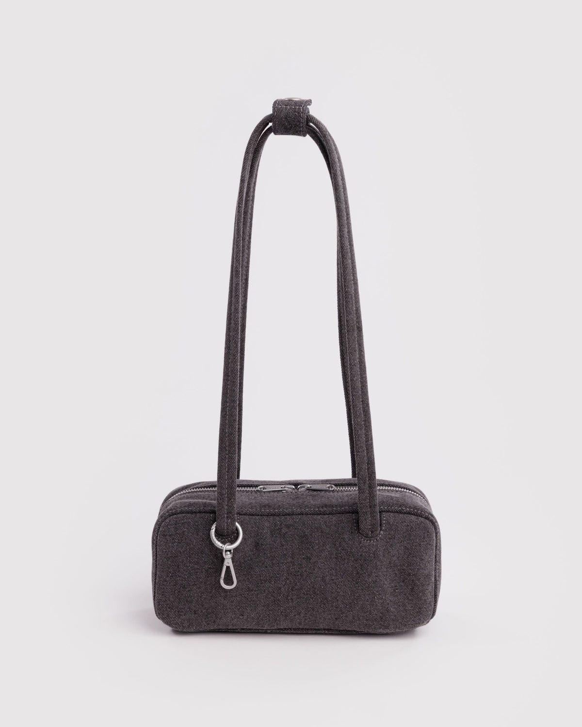 Small Denim Bowler Bag - Washed Black Denim