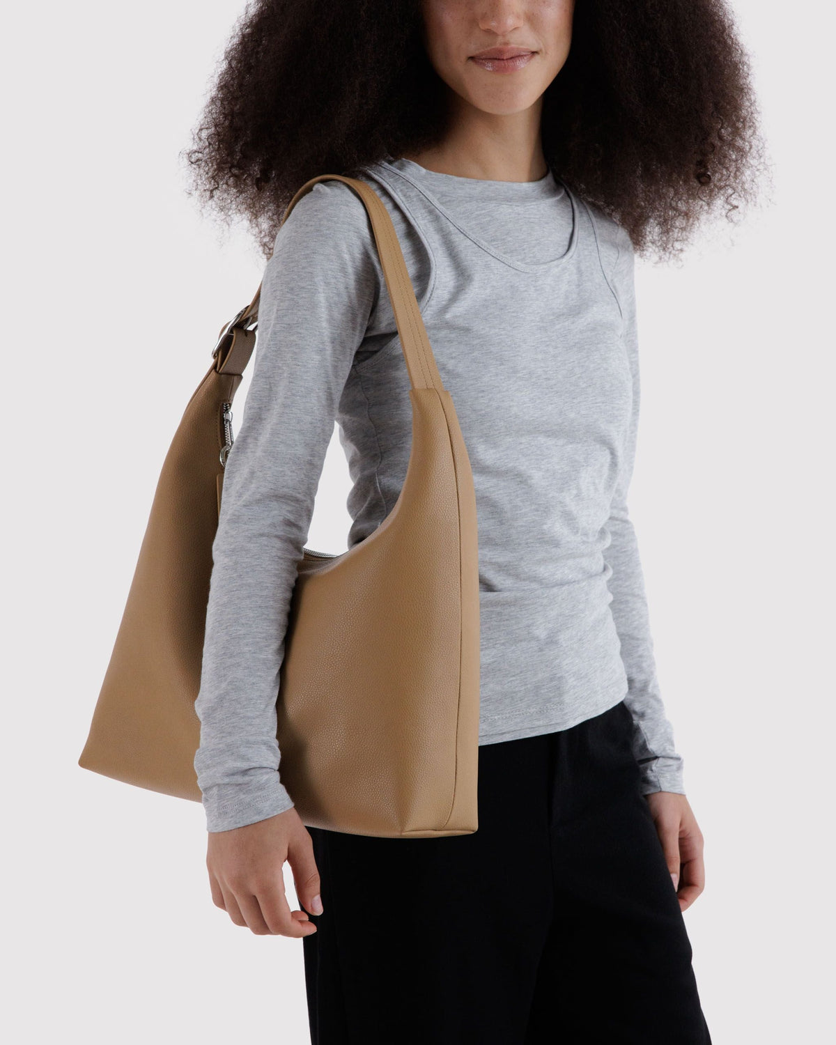 Recycled Leather Shoulder Bag - Dune