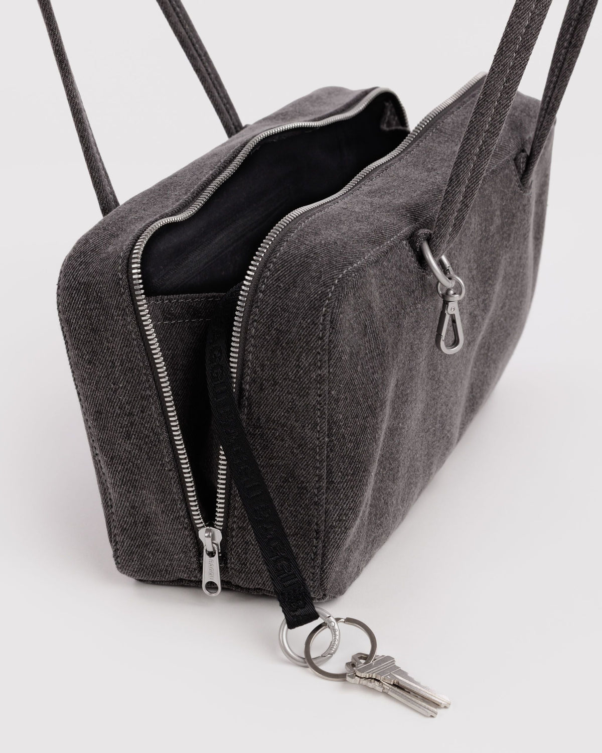 Denim Bowler Bag - Washed Black Denim